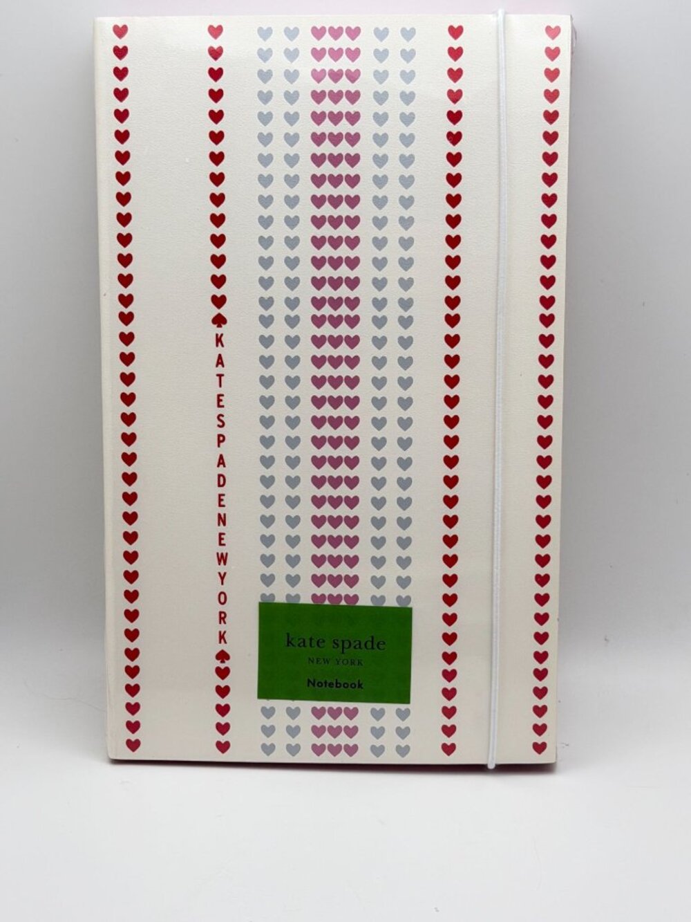 Kate Spade Heart Pinstripe Large Notebook With Elastic Closure 168 Lined Pages D